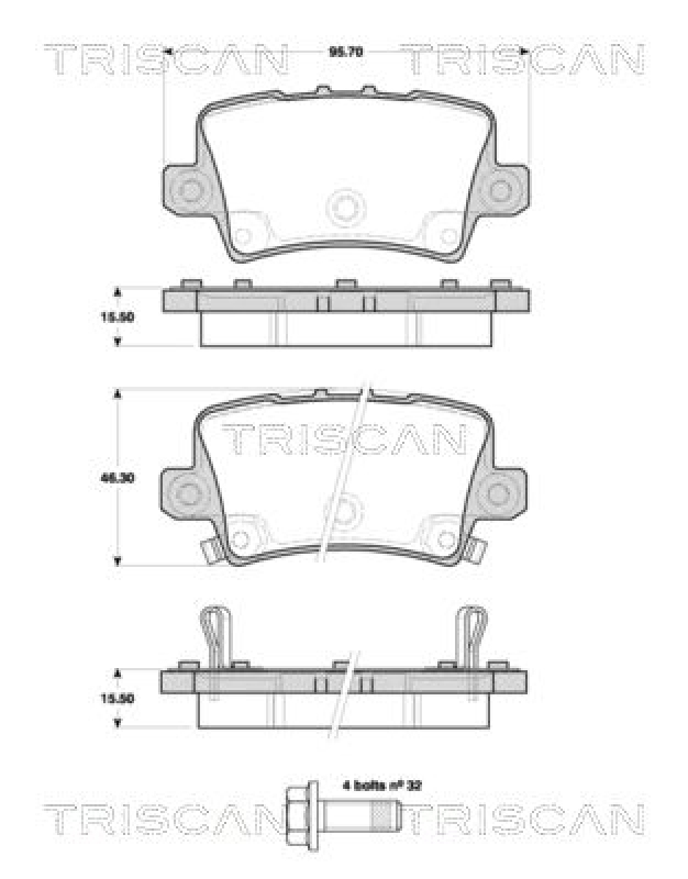 TRISCAN Bremsbelagsatz, Scheibenbremse