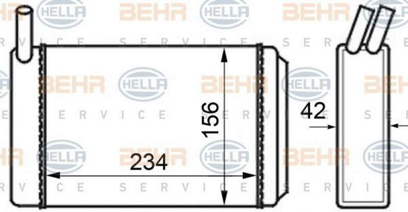 HELLA Heat Exchanger, interior heating BEHR HELLA SERVICE