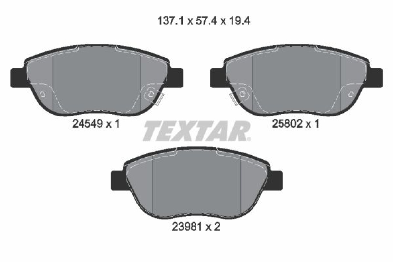 TEXTAR Bremsbelagsatz, Scheibenbremse Q+ 2454901