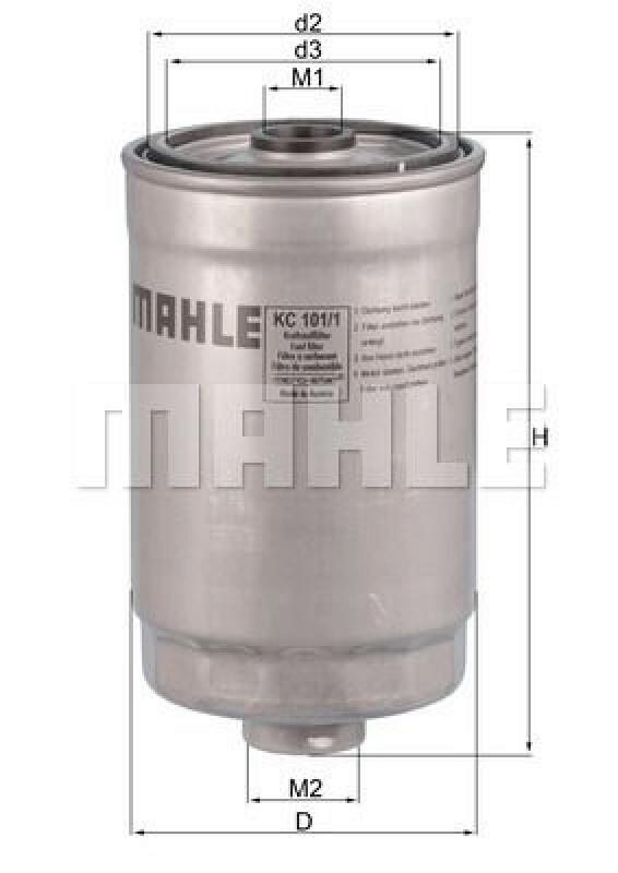MAHLE Kraftstofffilter KC 101/1