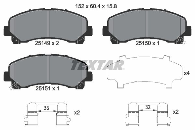 TEXTAR Brake Pad Set, disc brake