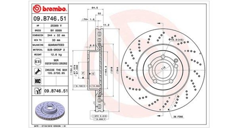2x MAGNETI MARELLI Bremsscheibe