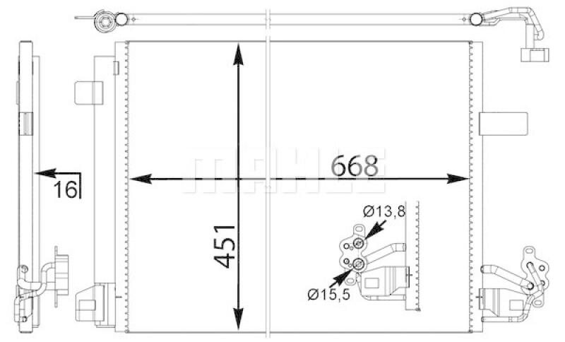 MAHLE Condenser, air conditioning BEHR