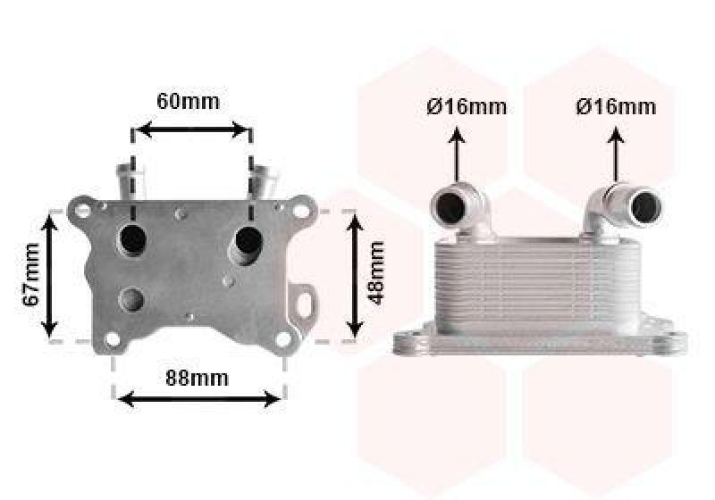 VAN WEZEL Oil Cooler, engine oil
