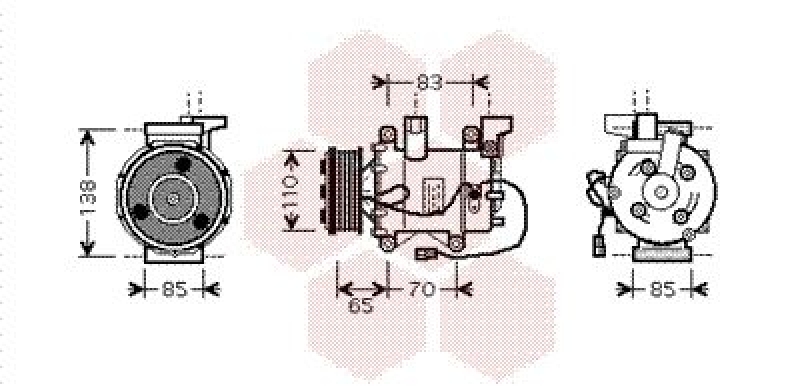 VAN WEZEL Kompressor, Klimaanlage 2500K207