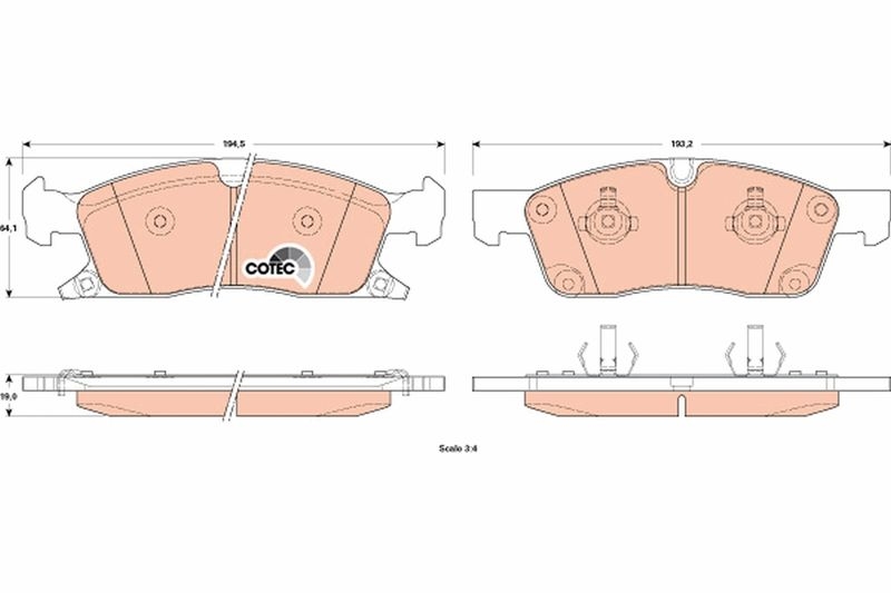 TRW Brake Pad Set, disc brake COTEC