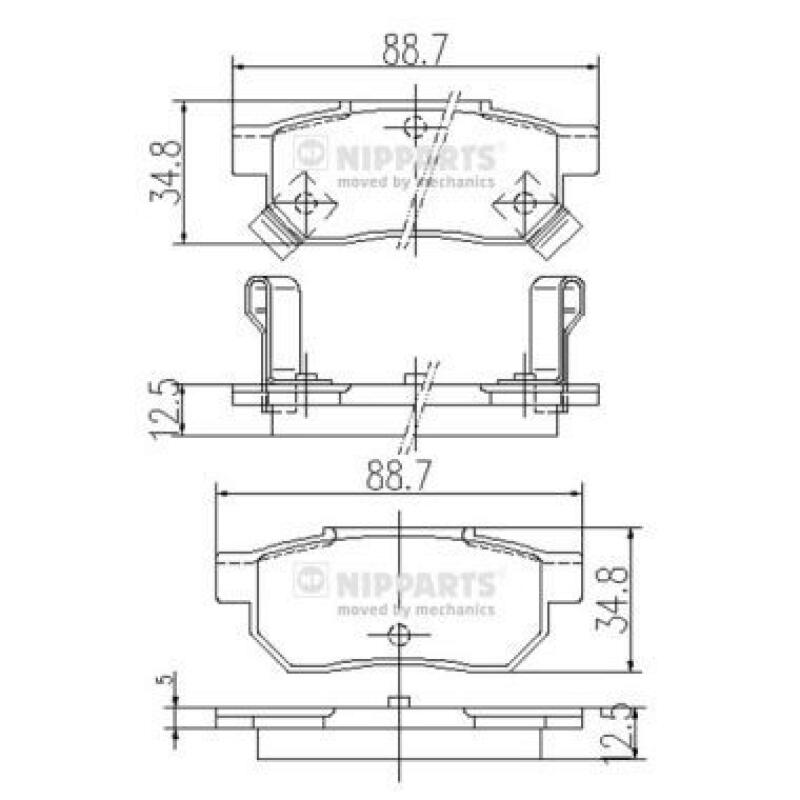 NIPPARTS Brake Pad Set, disc brake