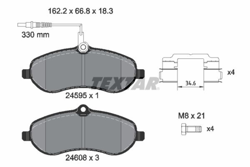 TEXTAR Brake Pad Set, disc brake Q+