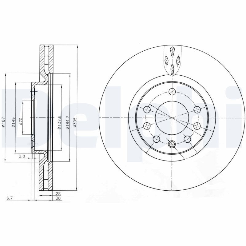 2x DELPHI Bremsscheibe