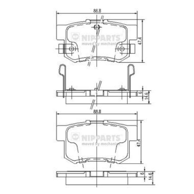 NIPPARTS Brake Pad Set, disc brake