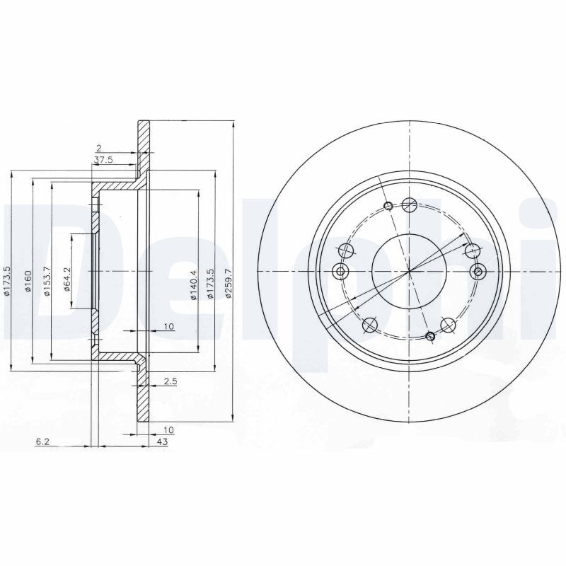 2x DELPHI Bremsscheibe