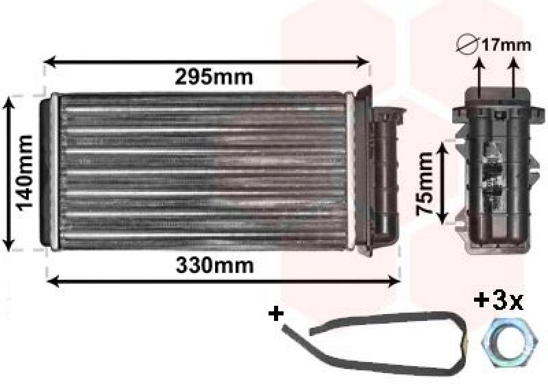 VAN WEZEL Heat Exchanger, interior heating *** IR PLUS ***