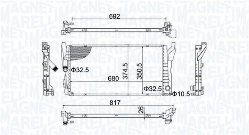 MAGNETI MARELLI Radiator, engine cooling
