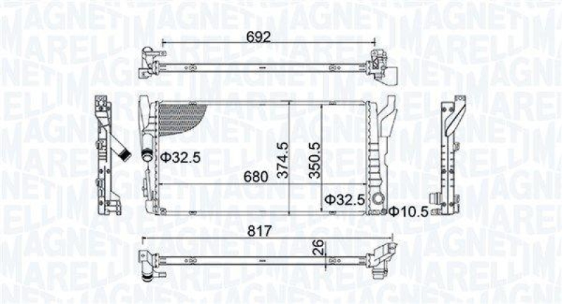 MAGNETI MARELLI Kühler, Motorkühlung