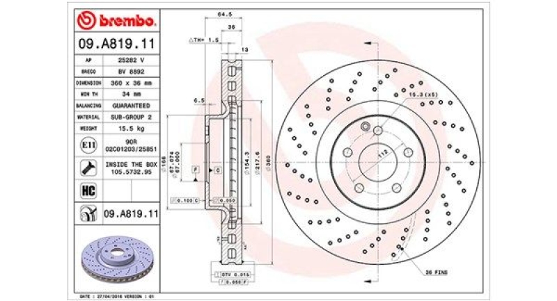 2x MAGNETI MARELLI Bremsscheibe