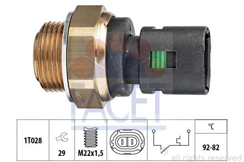 FACET Temperature Switch, radiator fan Made in Italy - OE Equivalent