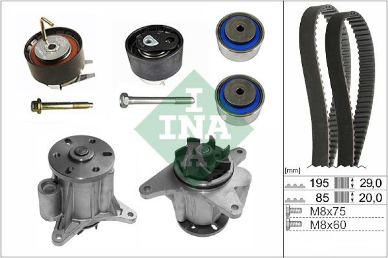 INA Water Pump & Timing Belt Set