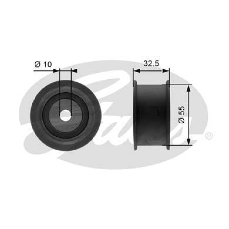 GATES Deflection/Guide Pulley, timing belt PowerGrip®
