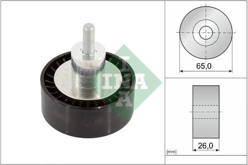 INA Deflection/Guide Pulley, V-ribbed belt