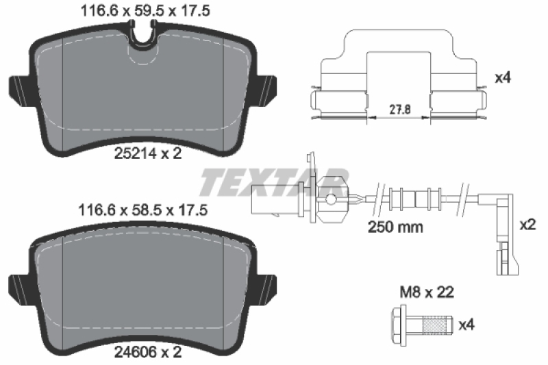 TEXTAR Bremsbelagsatz, Scheibenbremse Q+ 2521404