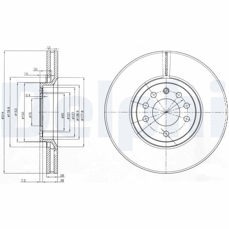 2x DELPHI Bremsscheibe