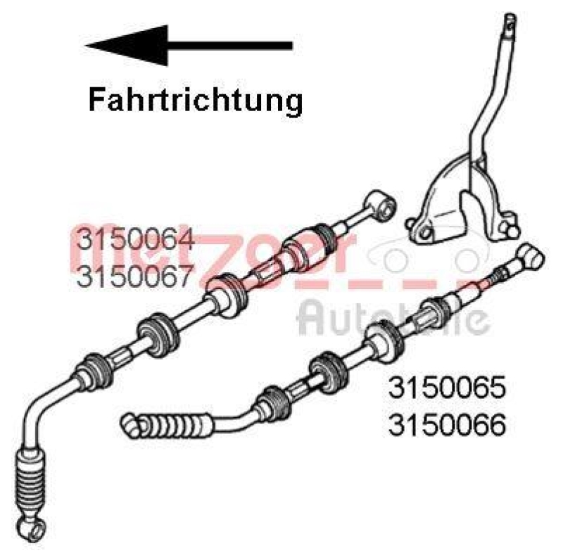 METZGER Cable Pull, manual transmission