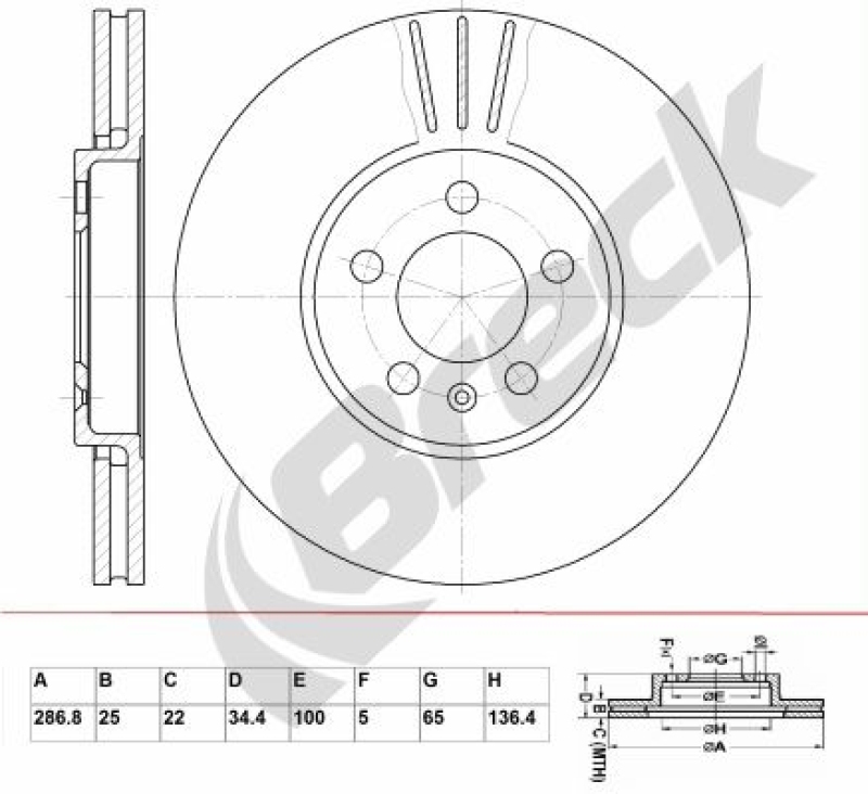 2x BRECK Brake Disc