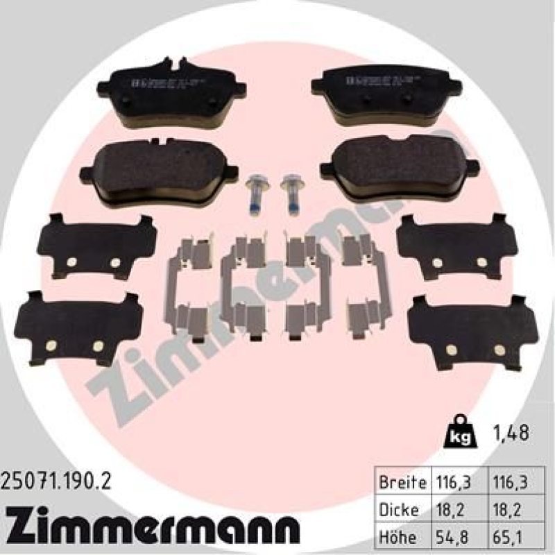 ZIMMERMANN Bremsbelagsatz, Scheibenbremse