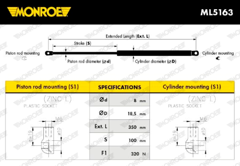 MONROE Gasfeder, Koffer-/Laderaum MONROE MaxLift