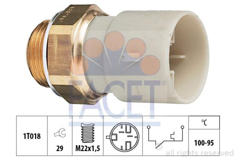 FACET Temperaturschalter, Kühlerlüfter Made in Italy - OE Equivalent