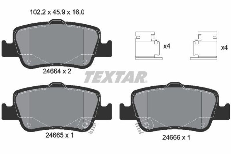 TEXTAR Bremsbelagsatz, Scheibenbremse Q+ 2466401