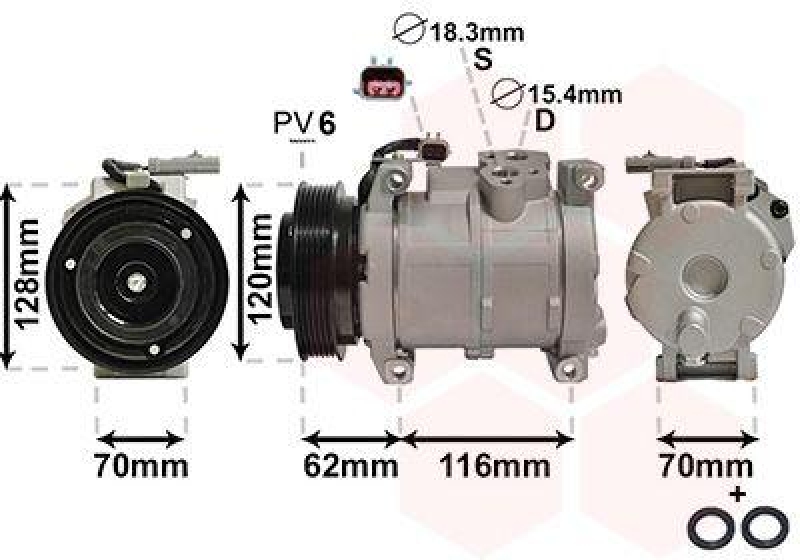 VAN WEZEL Kompressor, Klimaanlage *** IR PLUS *** 0700K109