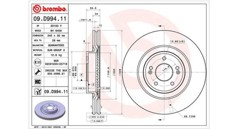 2x MAGNETI MARELLI Bremsscheibe