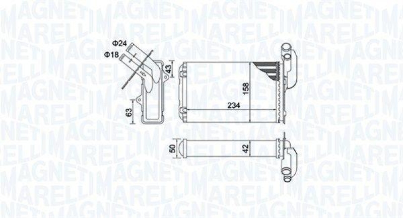 MAGNETI MARELLI Heat Exchanger, interior heating