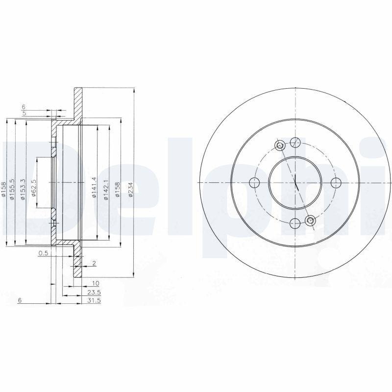 2x DELPHI Bremsscheibe