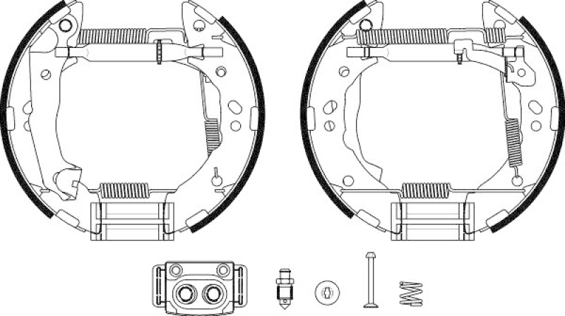 HELLA Brake Shoe Set Shoe Kit Pro