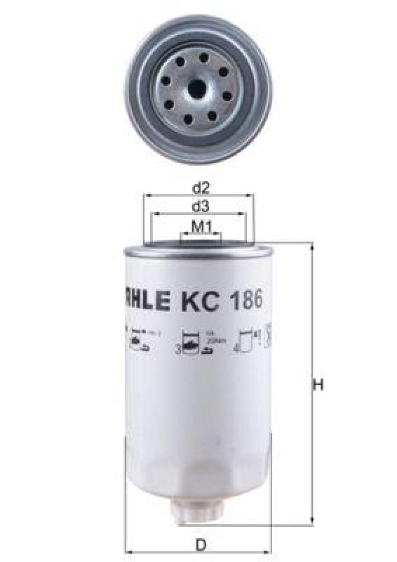 MAHLE Kraftstofffilter KC 186