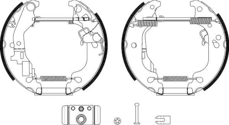 HELLA Brake Shoe Set Shoe Kit Pro
