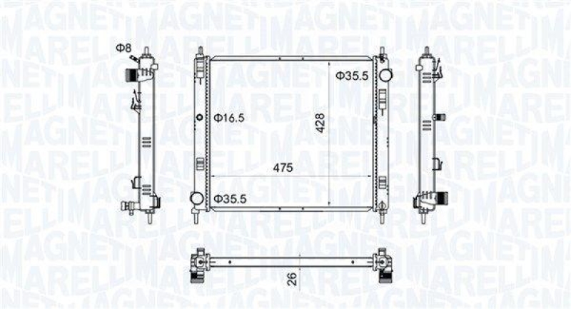 MAGNETI MARELLI Radiator, engine cooling