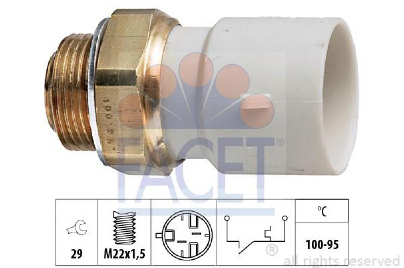FACET Temperature Switch, radiator fan Made in Italy - OE Equivalent