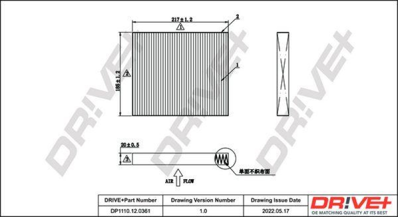 Dr!ve+ Filter, Innenraumluft