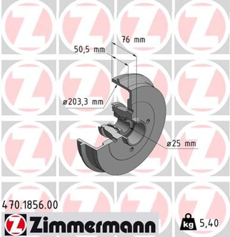 2x ZIMMERMANN Bremstrommel