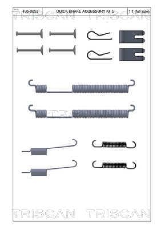 TRISCAN Zubehörsatz Bremsbacken Trommelbremse Montagesatz