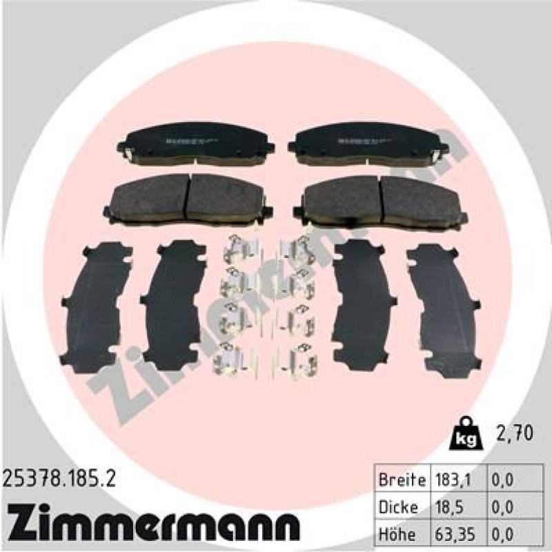 ZIMMERMANN Bremsbelagsatz, Scheibenbremse