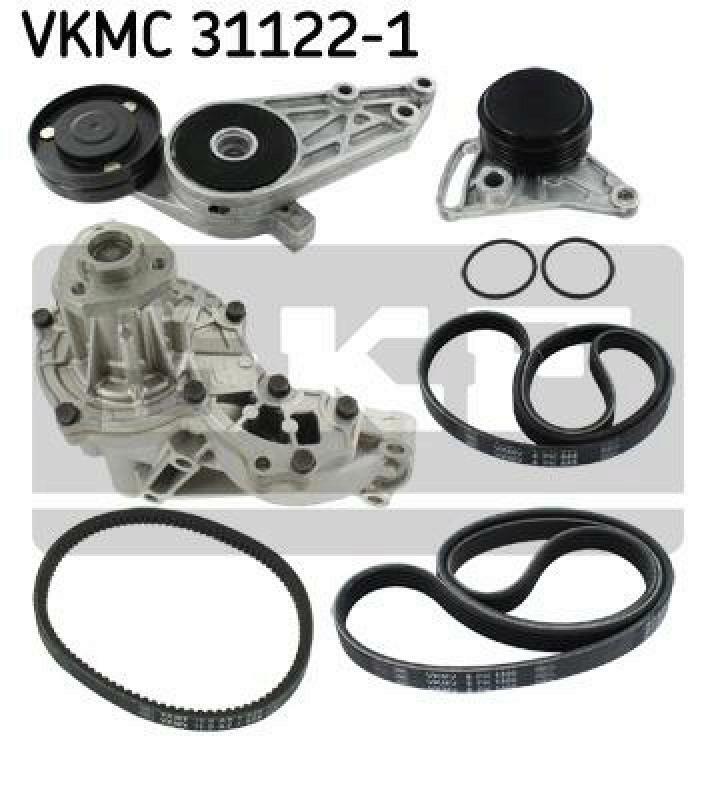 SKF Water Pump + V-Ribbed Belt Kit