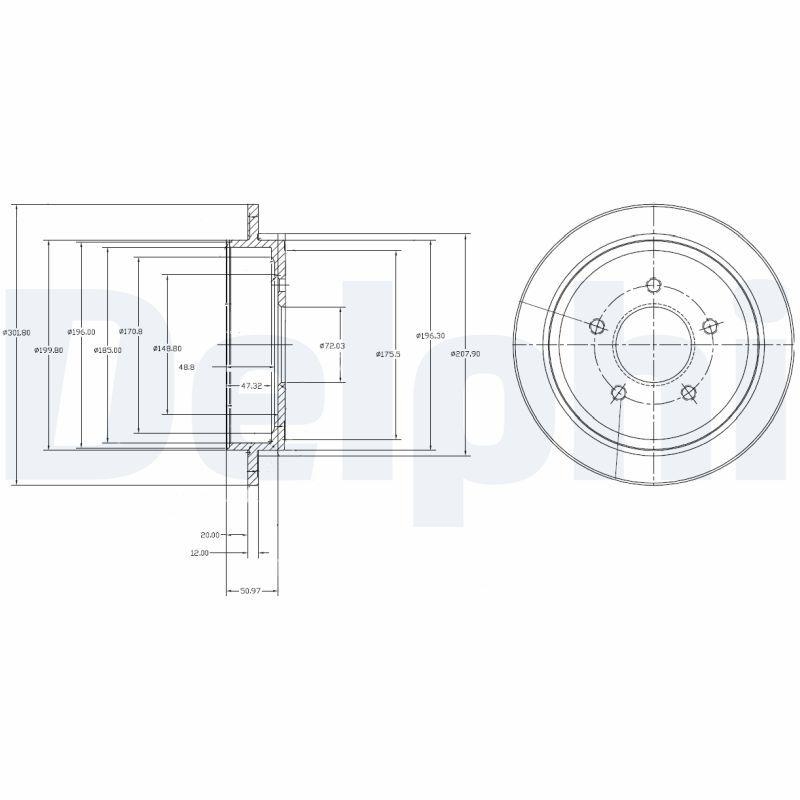 2x DELPHI Brake Disc