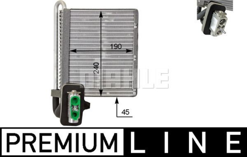 MAHLE Verdampfer, Klimaanlage BEHR *** PREMIUM LINE *** AE 118 000P