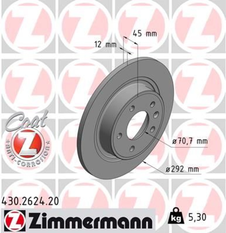 2x ZIMMERMANN Bremsscheibe COAT Z