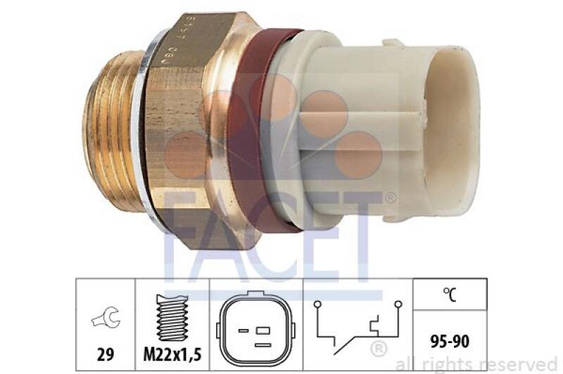 FACET Temperaturschalter, Kühlerlüfter Made in Italy - OE Equivalent