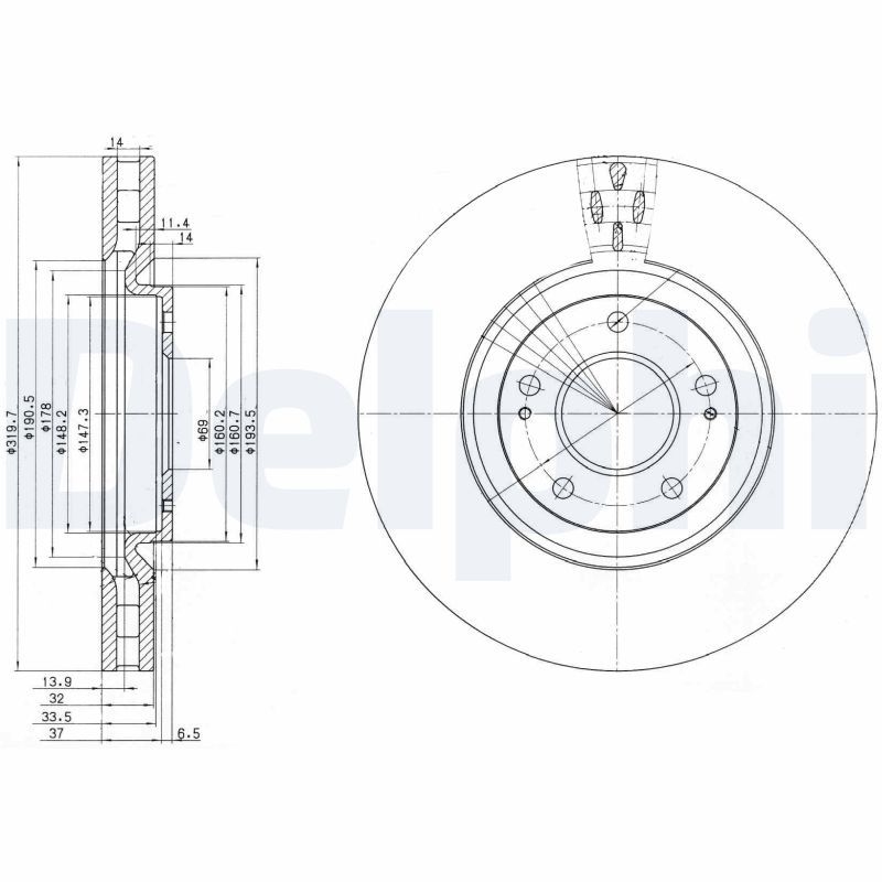 2x DELPHI Bremsscheibe